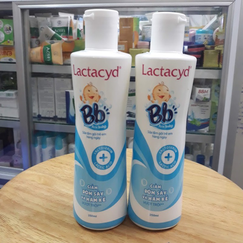 Dung dịch tắm gội lactacyd BB cho trẻ em hỗ trợ điều trị rôm sấy- 250ml