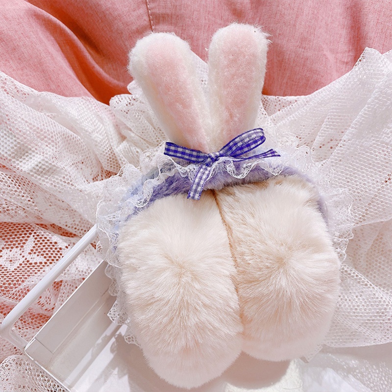 Bông Chụp Tai Giữ Ấm Thiết Kế Tai Thỏ Phong Cách Lolita Xinh Xắn Dành Cho Nữ