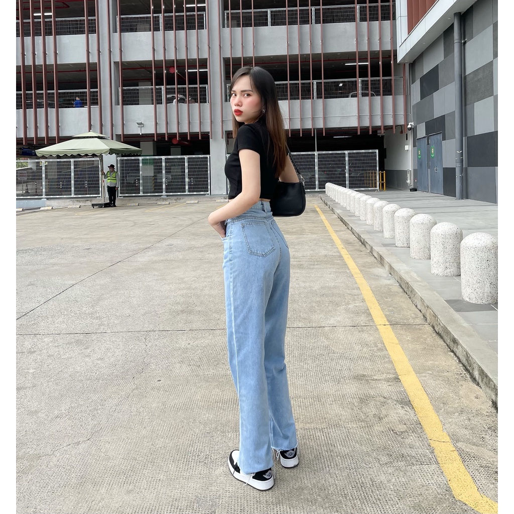 (Hình thật shop chụp) Quần Jeans Ông SuôngTúi Hôp Quần Dài Phủ Chân Shop MaiKa Jeans