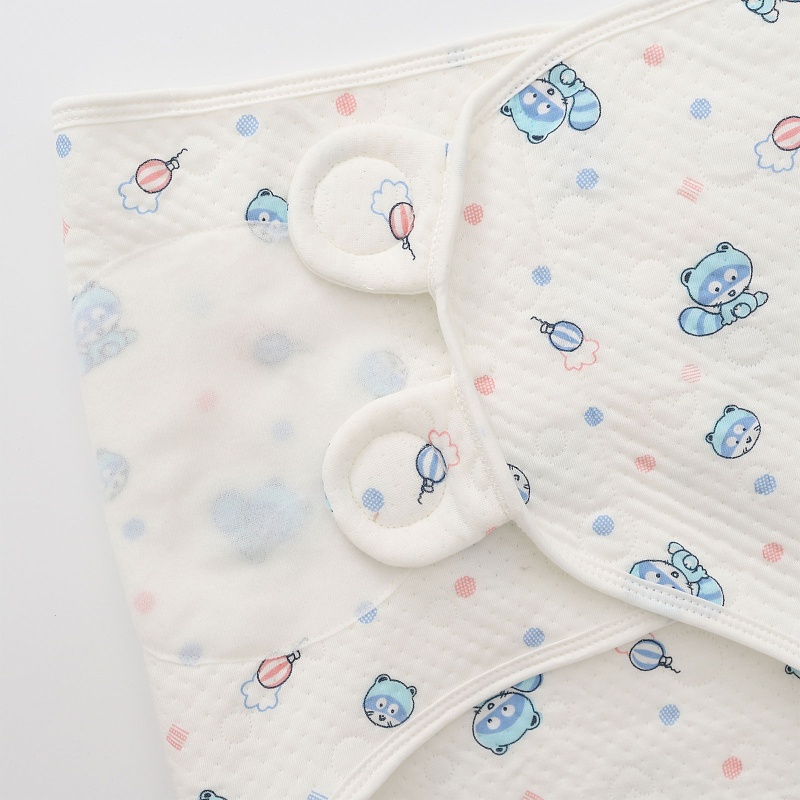 Chăn Quấn Em Bé Chất Liệu Cotton Kèm Mũ Xinh Xắn