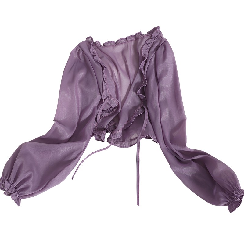 Cardigan voan xuyên thấu phói ren nhẹ nhàng