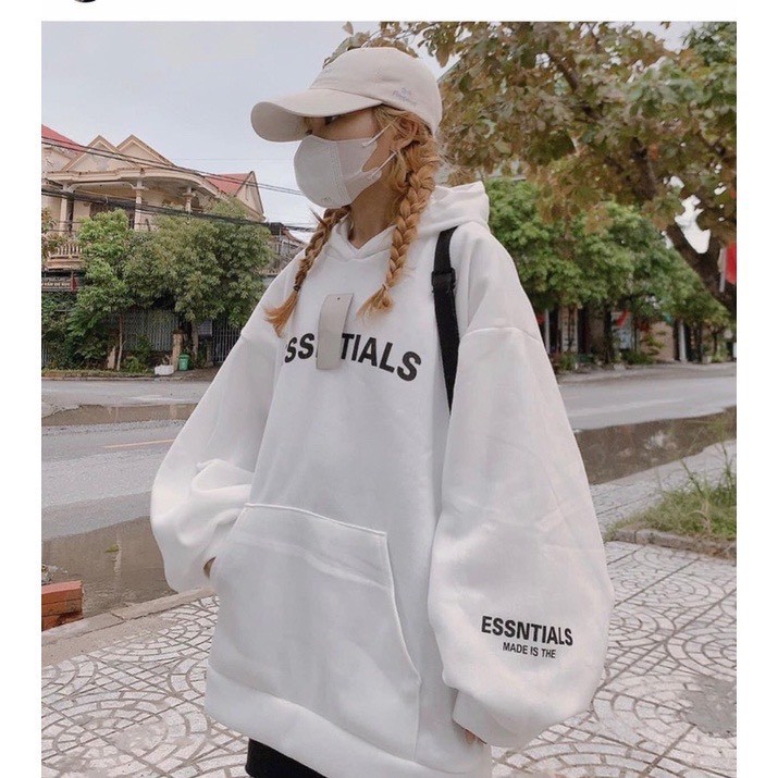 <Ảnh Thật> Áo hoodie Essentials Áo hoodie bằng cotton tay dài có mũ trùm họa tiết phong cách thể thao cho nam và nữ | BigBuy360 - bigbuy360.vn