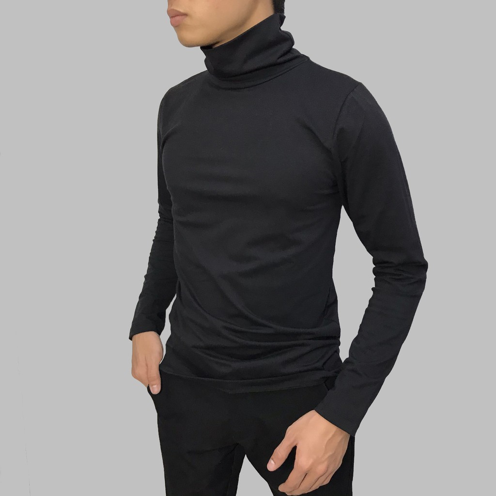 Áo cổ lọ nam ✅ Áo cổ cao nam giữ nhiệt tay dài, Chất thun COTTON co giãn cao cấp from áo ôm body siêu đẹp | BigBuy360 - bigbuy360.vn