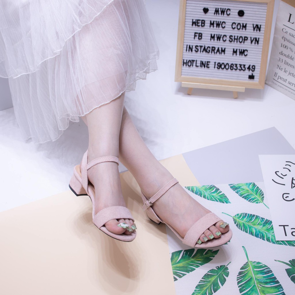 Giày sandal nữ quai ngang đế 3cm MWC NUSD- 2648