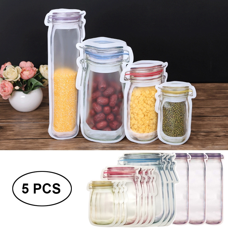 Set 5 Túi Zip Đựng Bảo Quản Thực Phẩm Tiện Lợi