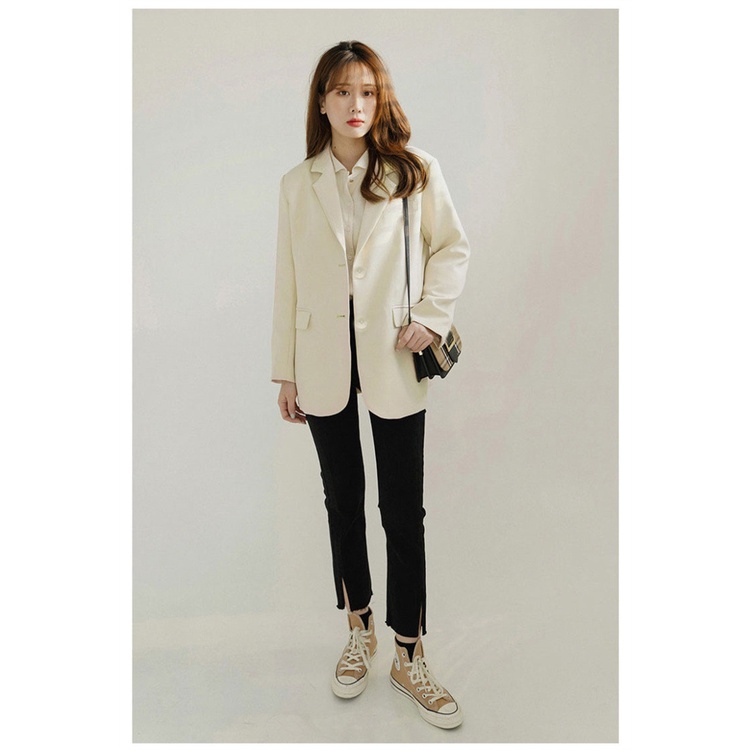 Áo khoác blazer dáng ôm kiểu Hàn Quốc thiết kế thời trang thu đông cho nữ