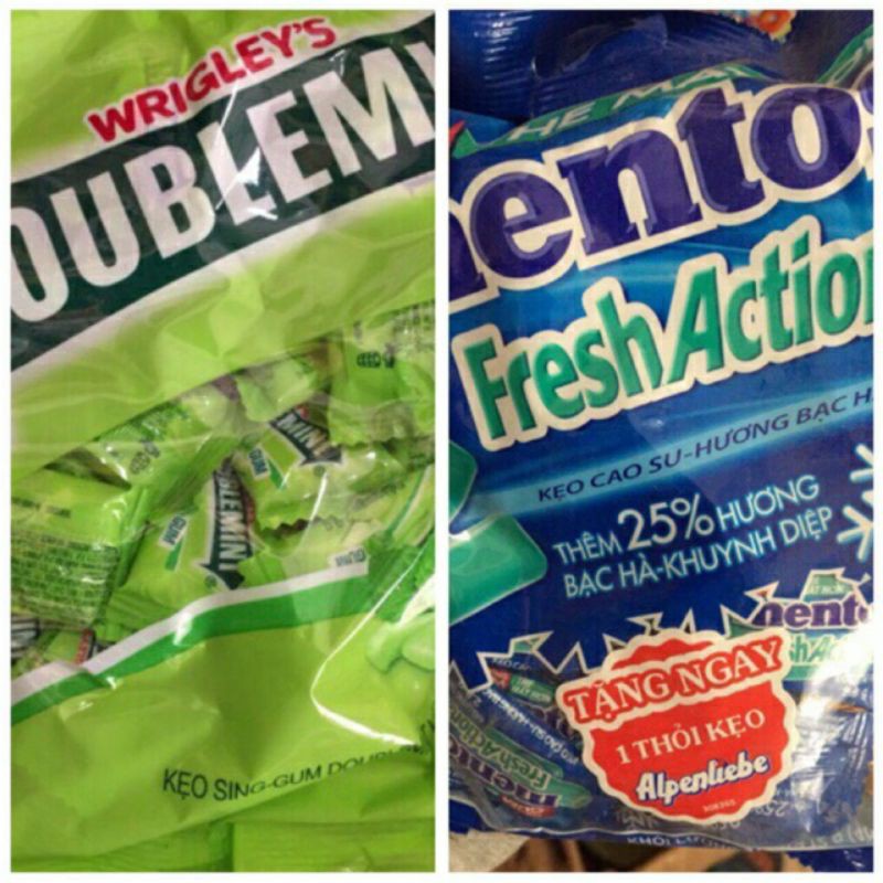 Kẹo cao su mentos và doublemin