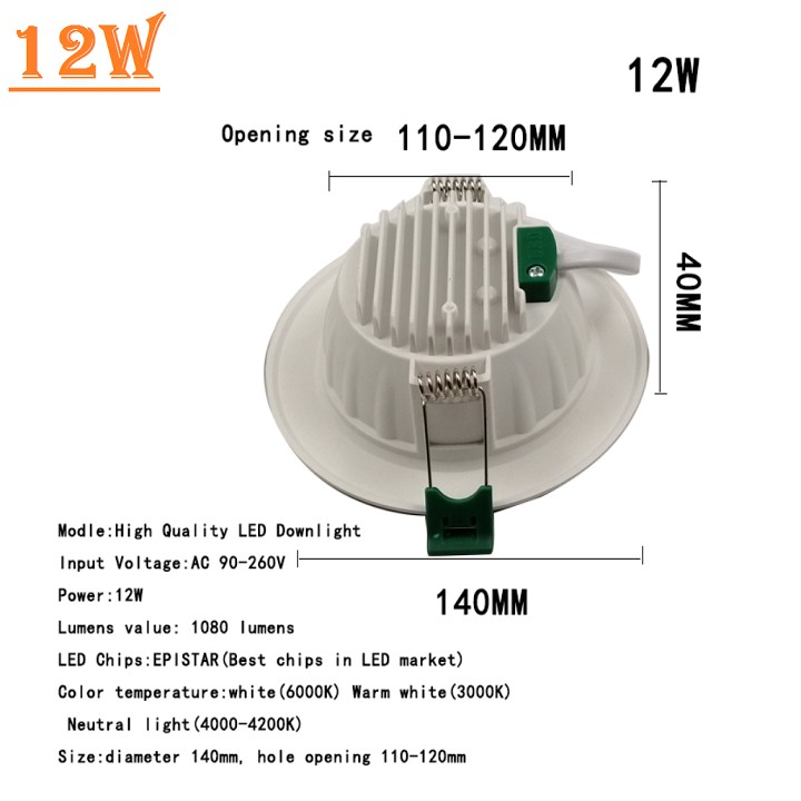 Đèn LED âm trần nguyên khối siêu sáng - dòng downlight 5W 9W 12W 18W