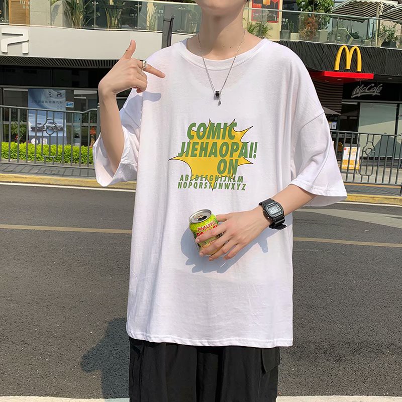 Áo T shirt Hàn Quốc Nam Nữ (38-85kg) Cổ Tròn Chất Liệu Mềm Mịn Co Dãn 4 Chiều