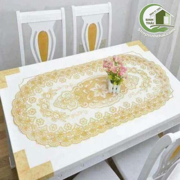 [ Khăn oval 60cm x 120cm ] Tấm khăn trải bàn bằng nhựa không thấm nước