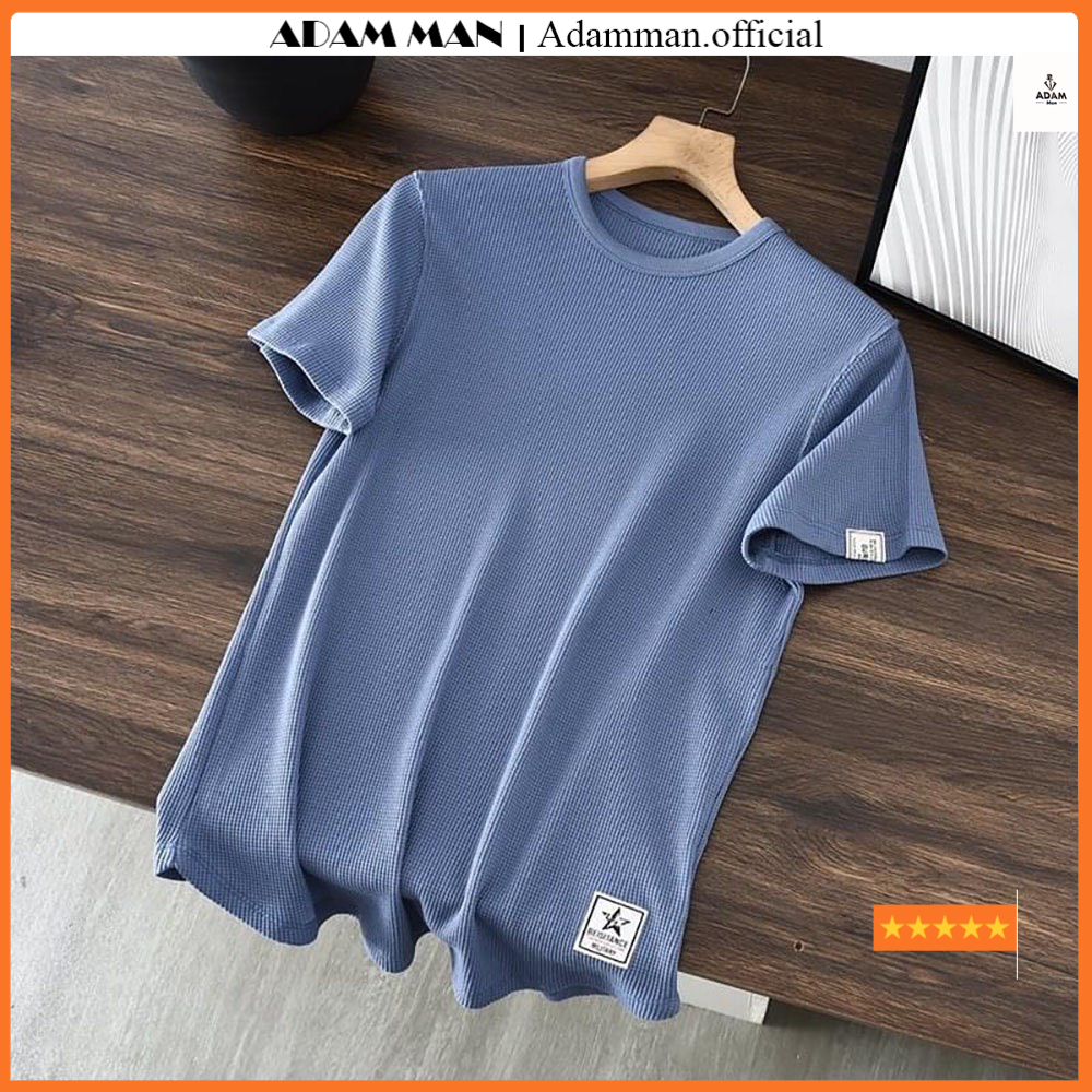Áo thun nam tay ngắn cổ tròn chất thun cotton tổ ong co giãn 4 chiều phong cách Hàn Quốc - Adamman