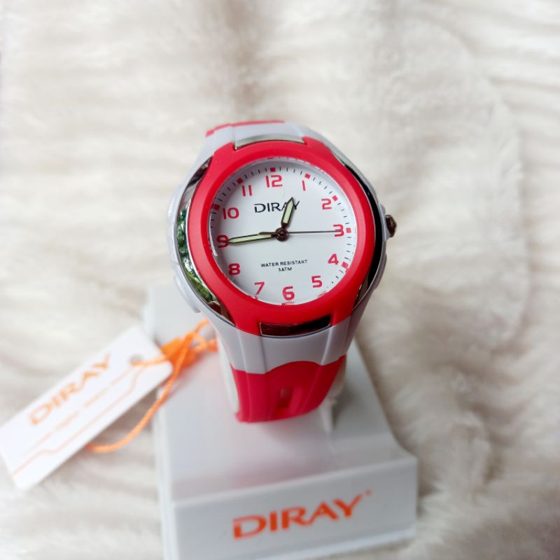 Đồng hồ trẻ em chín.h hãng Diray chạy kim màu đen/nhiều màu cho bé trai/gái chống nước,dây silicon bền bỉ