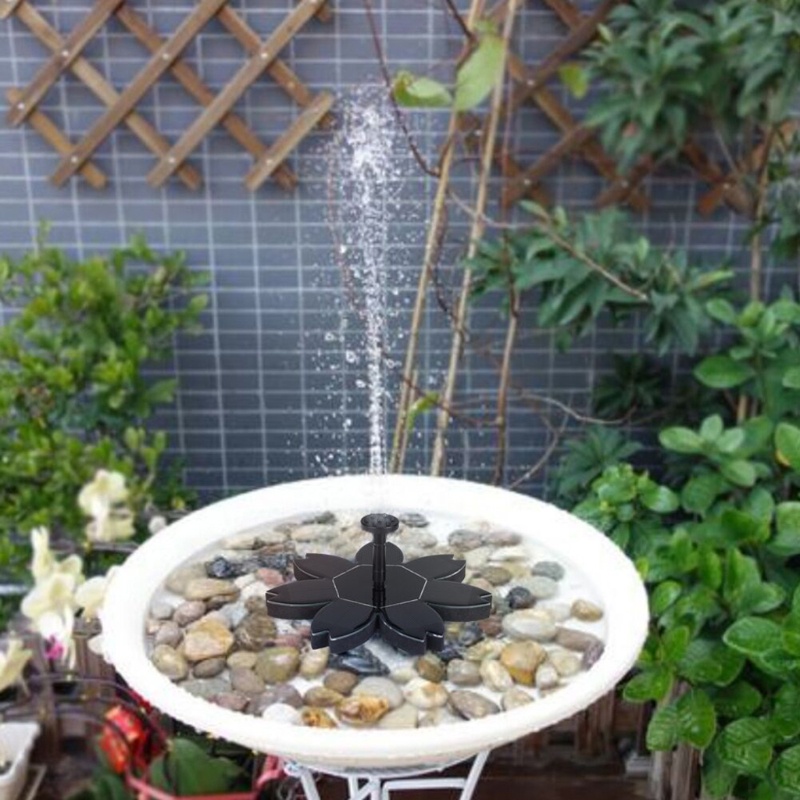 Đài Phun Nước Bằng Năng Lượng Mặt Trời Hình Bông Hoa Màu Cầu Vồng