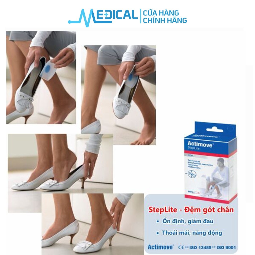 Đệm gót chân cao cấp silicone ACTIMOVE StepLite giúp bảo vệ gót chân hiệu quả - MEDICAL