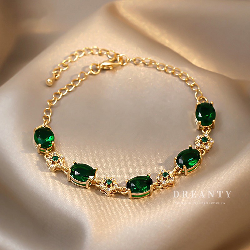Vòng Tay Mạ Vàng Đính Đá Zircon Sang Trọng Thời Trang Cho Nữ