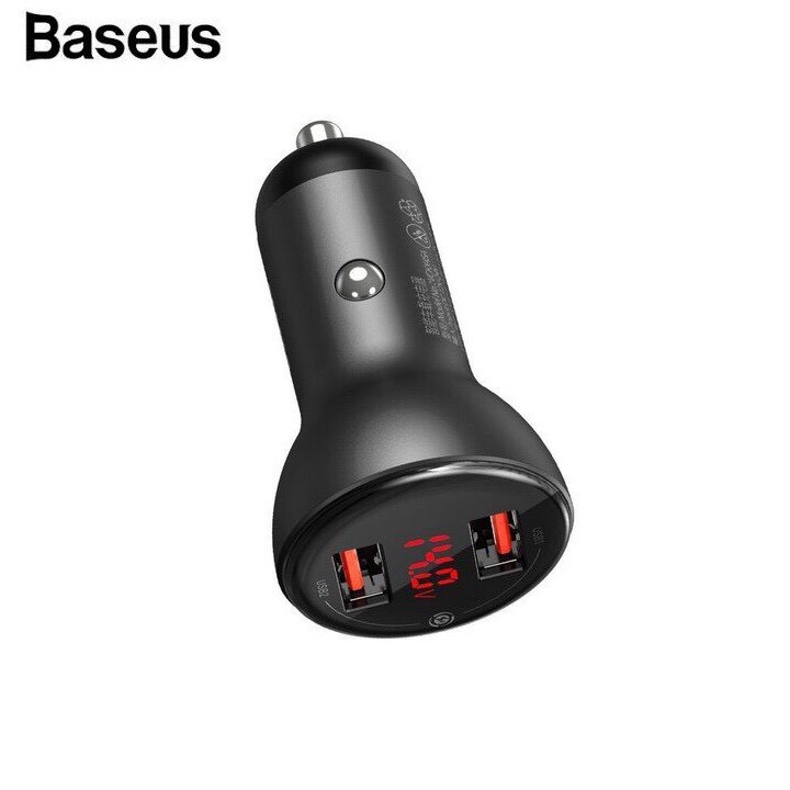 Tẩu sạc 2 cổng nhanh đa năng Baseus TZCCBX-B0G công suất 45W, 2 cổng sạc USB , kèm dây sạc