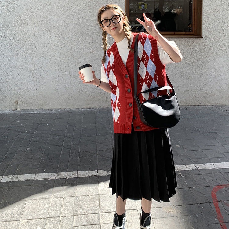 Áo len không tay cổ chữ V thời trang nữ tính