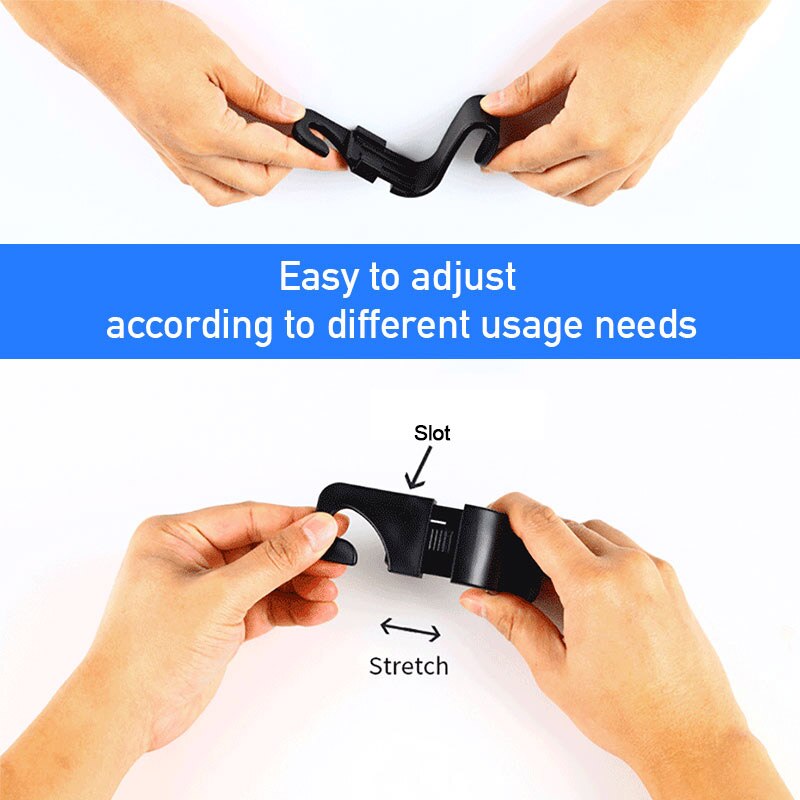 Set 4 móc treo vật dụng SEAMETAL gắn sau ghế đa năng