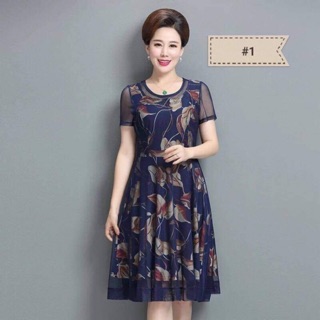 Váy đầm trung niên hoạ tiết trẻ trung rẻ đẹp 2019