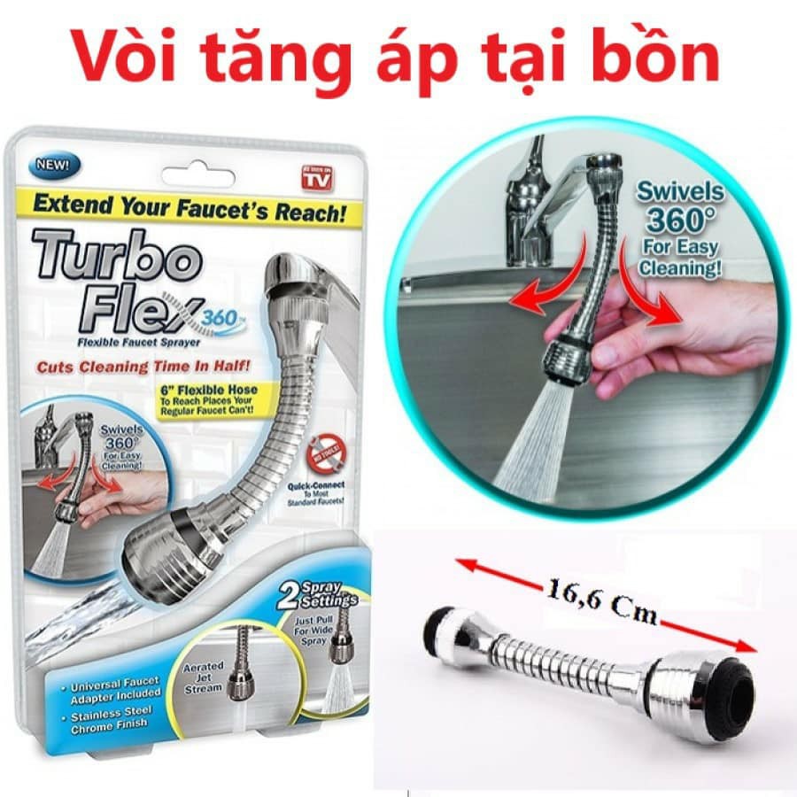 [FREESHIP] Đầu Vòi Nước Xoay 306 Độ Turbo Flex