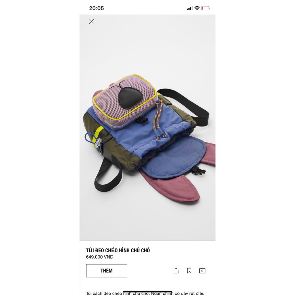 Túi đeo chéo xuất dư Zara hình chú chó hàng cực xịn