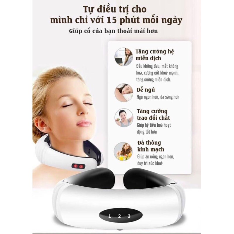 - Máy massage cổ vai 3D cảm ứng từ