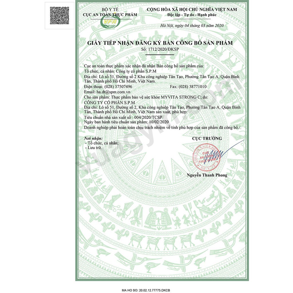 Viên Sủi Bổ Sung MyVita Strong (20 viên) | Thế Giới Skin Care