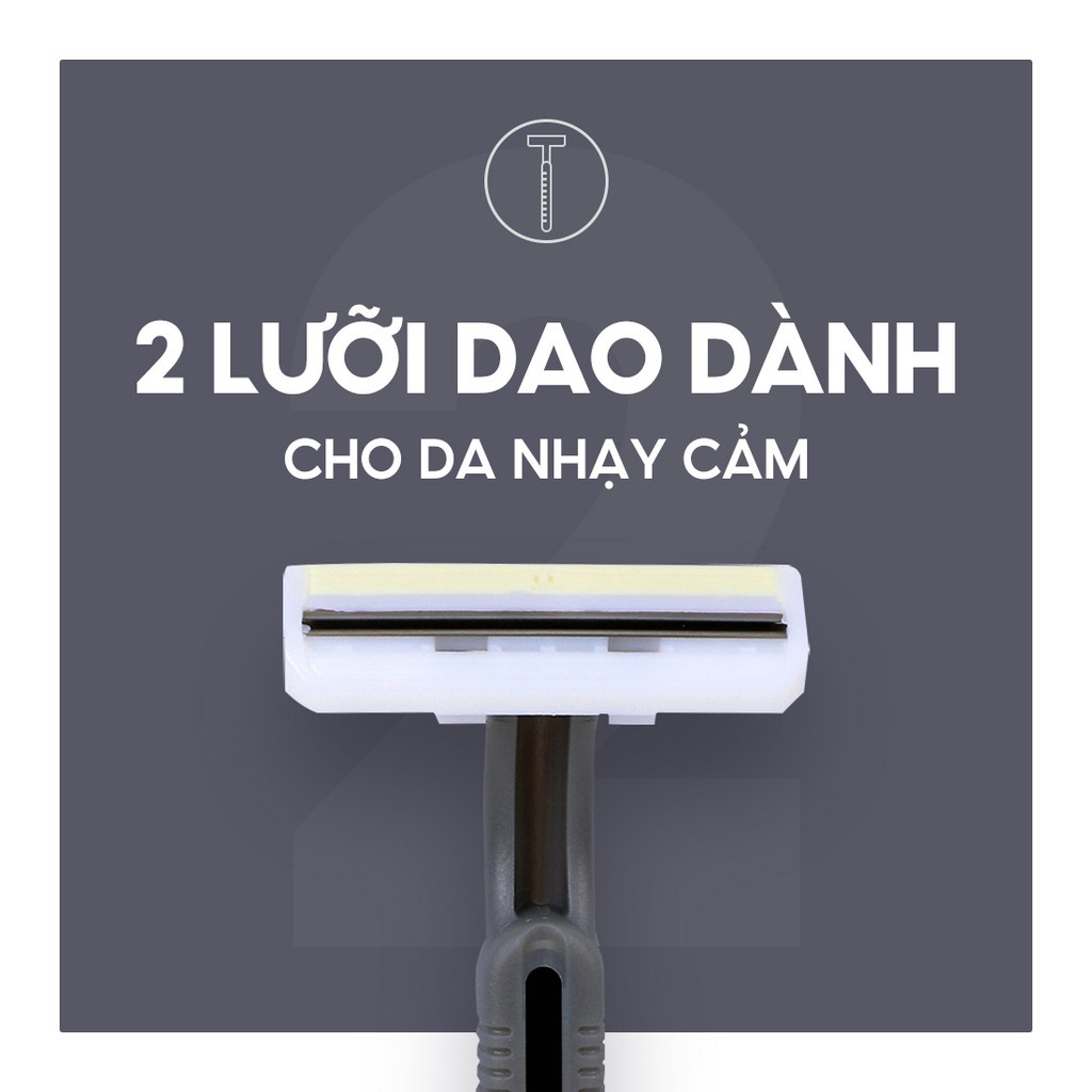 Bộ 10 dao cạo râu 2 lưỡi tiện dụng Miniso cho nam dao cạo râu đa năng