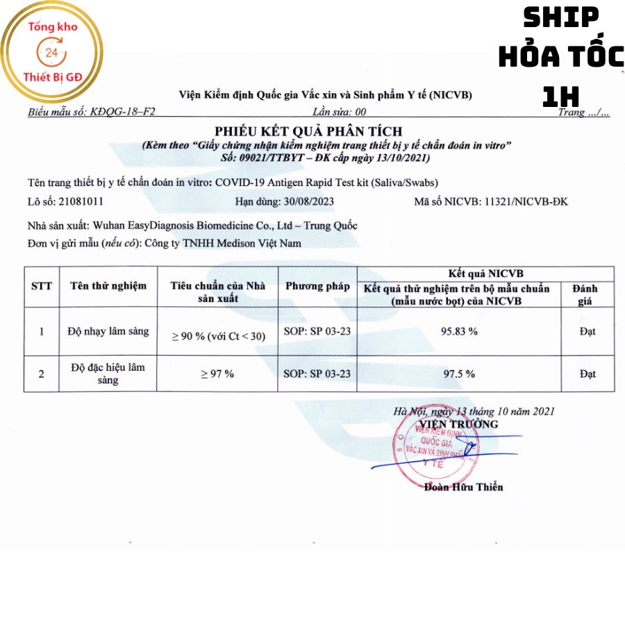 Kit test covid, hộp 5 bộ test nhanh covid bằng nước bọt Antigen công nghệ Đức