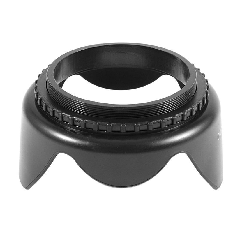 DC-SN HOOD 58mm Screw Mount Flower Crown Lens Hood Petal Shape for Canon Nikon Tamron Sigma Sony 58mm Lens Black