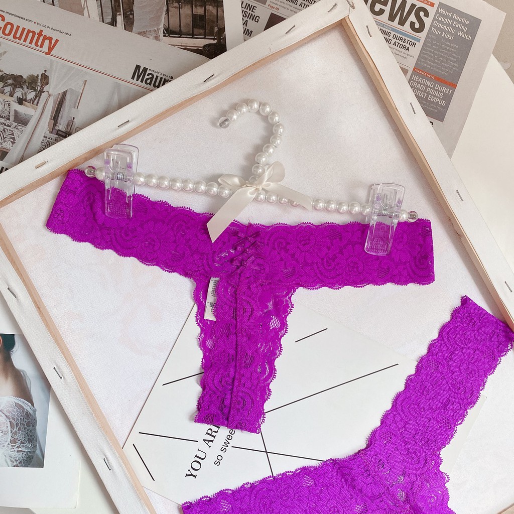 Kelly Wang - Quần lót ren lọt khe chữ T sexy gợi cảm - Quần lót ren lọt khe chữ T mềm mịn quyến rũ CK029