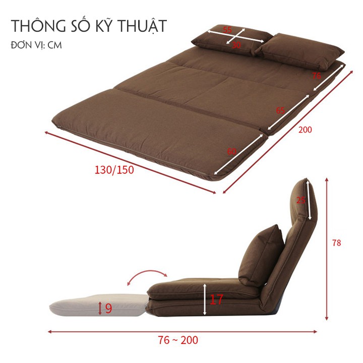 Giường Sofa thư giãn TATAMI Chính Hãng-Giường ngủ thư giãn đọc sách sang trọng,tiện lợi có thể gấp gọn