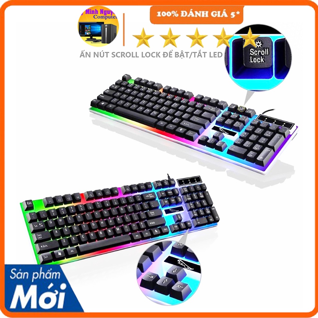 Combo Bàn Phím Kèm Chuột Máy Tính, Bàn Phím Giả Cơ Con Báo G21 Có LED 7 Màu - Thích Hợp Cho Gaming