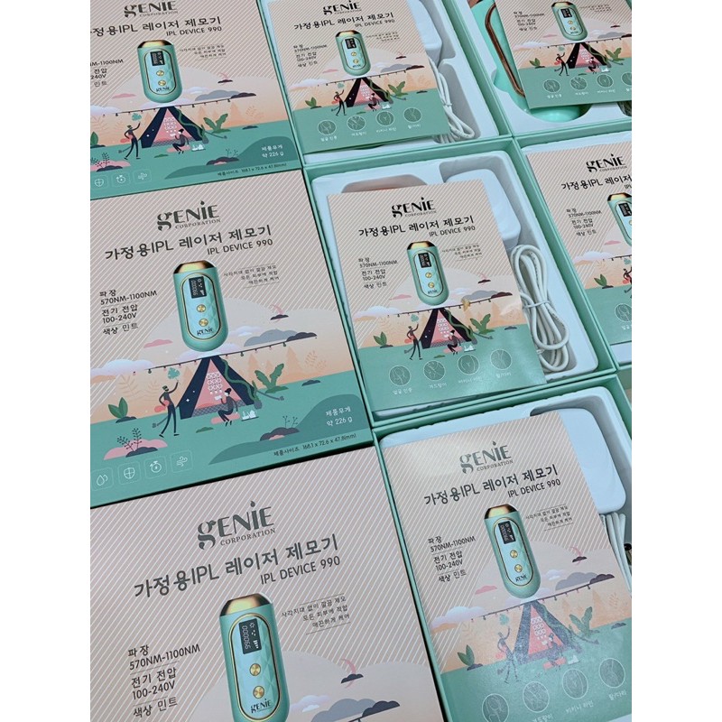 [ Mua 1 tặng Voucher 20k, tặng 1 Mask Collagen 40k] Máy Triệt Lông Lazerz IPL Genie Chính Hãng