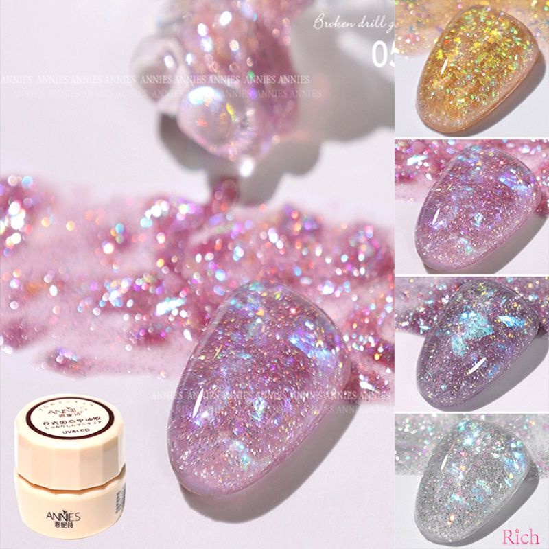 Ennis 2022 Aurora Micro Kim Cương Long Lanh Gel Đánh Bóng Móng Tay Móng Tay Sáng Bóng Gel Bán Vĩnh Viễn Nail Nghệ Thuật Vecni Làm Móng Tay Móng DIY Salon gel Jar rich1.vn