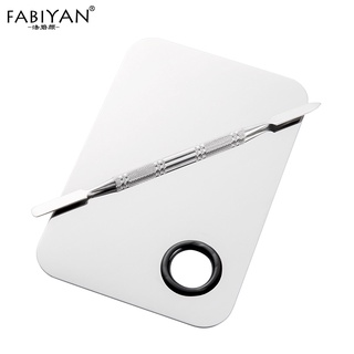 Khay pha màu trang điểm Thép không gỉ FABIYAN trộn kem nền/ phấn mắt/ son môi có que trộn