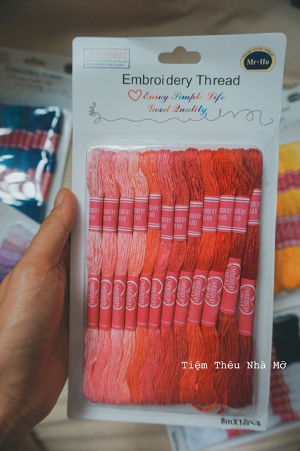 Set chỉ cotton loang màu