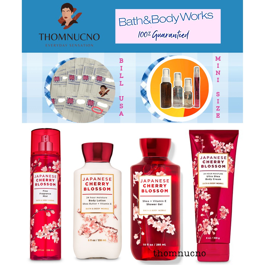 [Authentic] Bộ Sản Phẩm Mist Xịt Toàn Thân, Gel Tắm, Lotion Bath & Body Works Japanese Cherry Blosom Từ Mỹ | BigBuy360 - bigbuy360.vn
