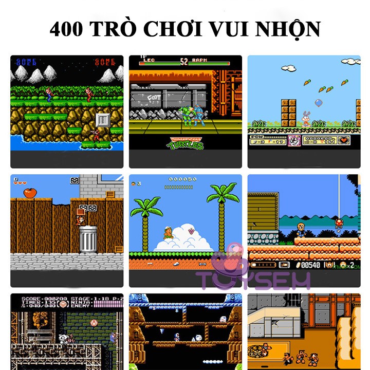 Máy chơi game cầm tay sub 400 trò có kết nối tivi hỗ trợ 2 người chơi toysem đồ chơi trẻ em - Quà tặng sinh nhật cho bé