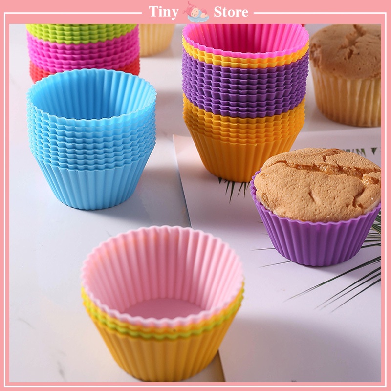 Khuôn Làm Bánh Muffin, Cupcake, Bánh Bông Lan Silicon Chịu Nhiệt