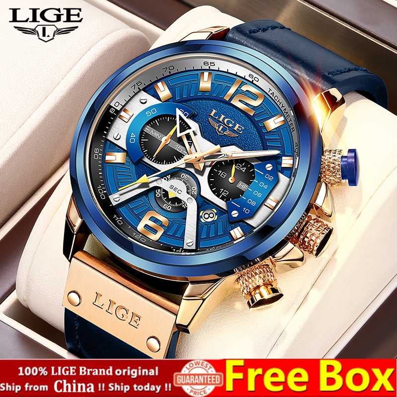 Đồng Hồ Quartz Nam Chống Thấm Nước Hiệu LIGE