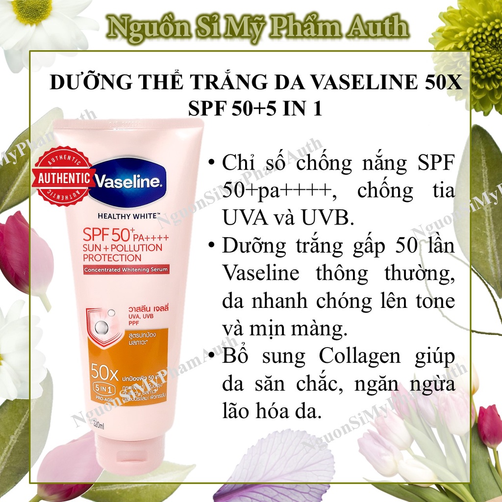 Sữa Dưỡng Thể Vaseline Perfect Serum 50X Tuýp 320ml