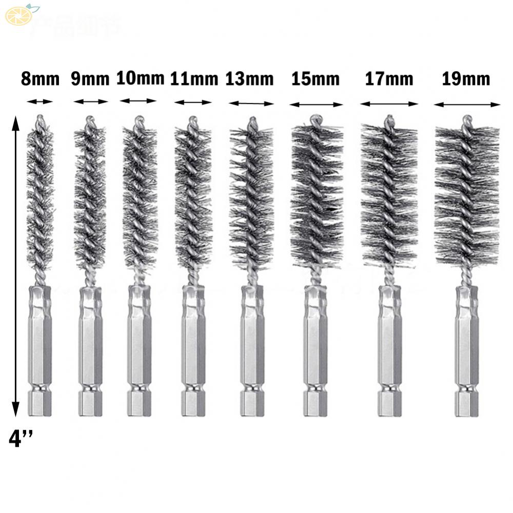 Set 8 Cọ Sợi Kim Loại 8-19mm Dùng Để Lau Chùi Làm Sạch Máy Móc Len