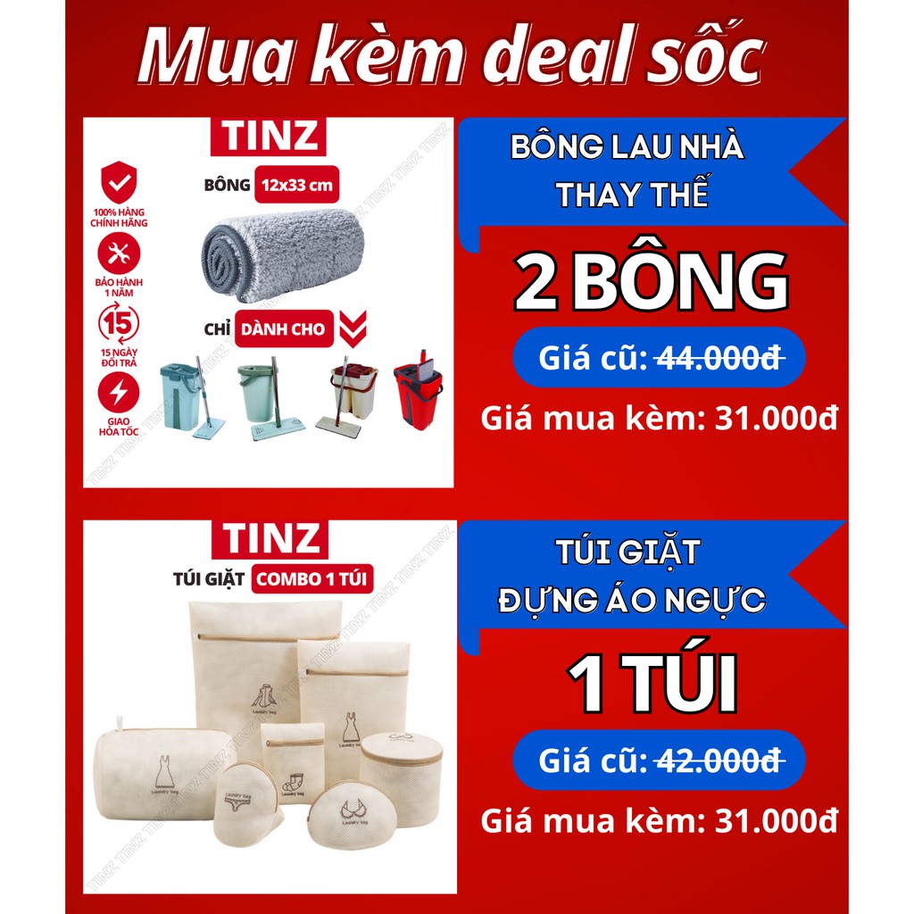 Cây lau nhà, chổi lau nhà thay thế thông minh 360 độ kèm 1 bông lau nhà 12x33 TINZ|Mã TTCNHAT