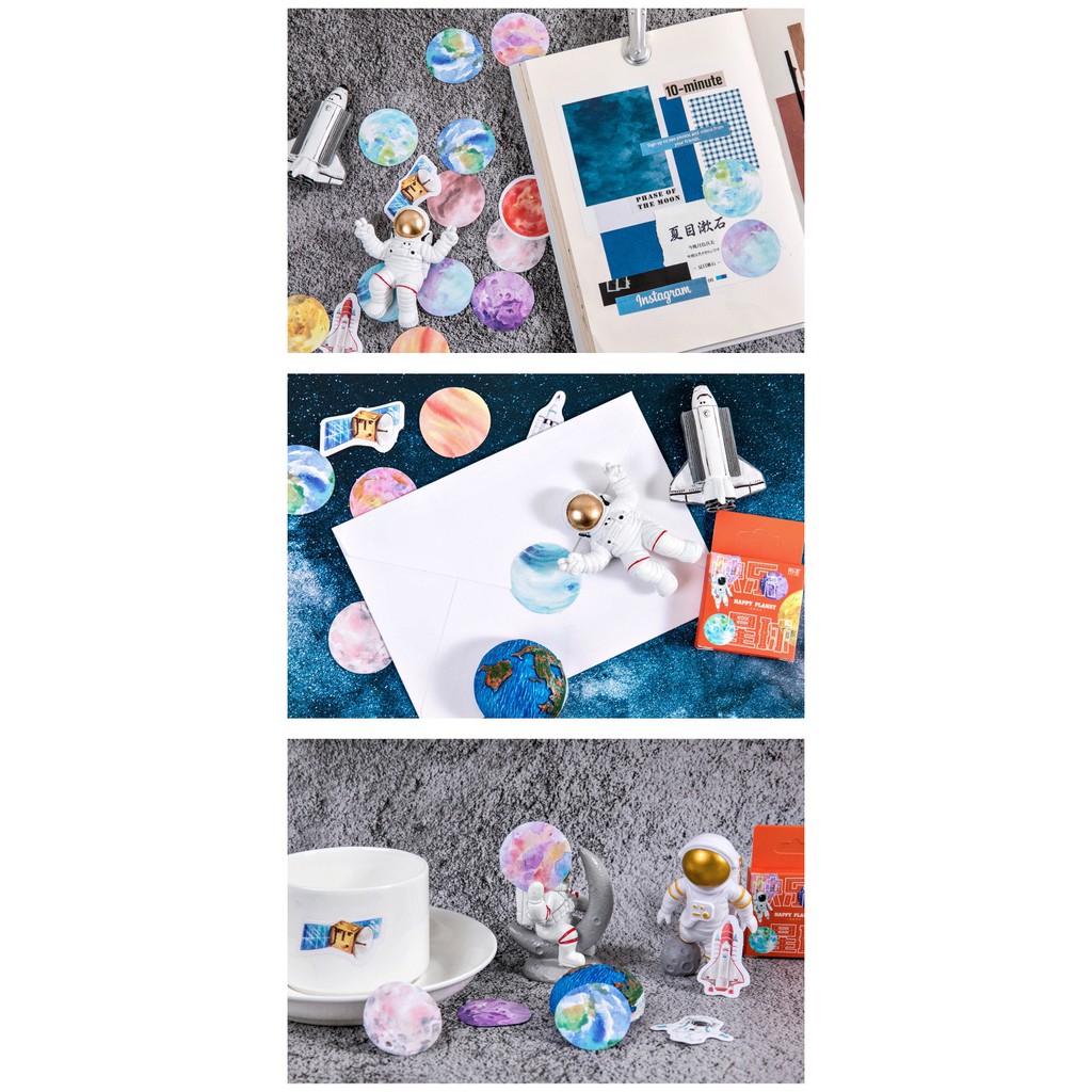 Bộ sticker/ Hình dán vũ trụ và phi hành gia (45 Hình)