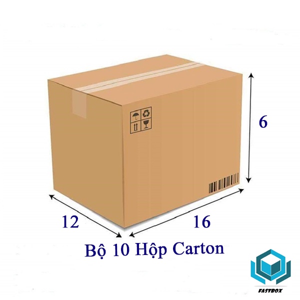 Bộ 10 Hộp carton 16x12x6 Cm Thùng Carton Giá Rẻ