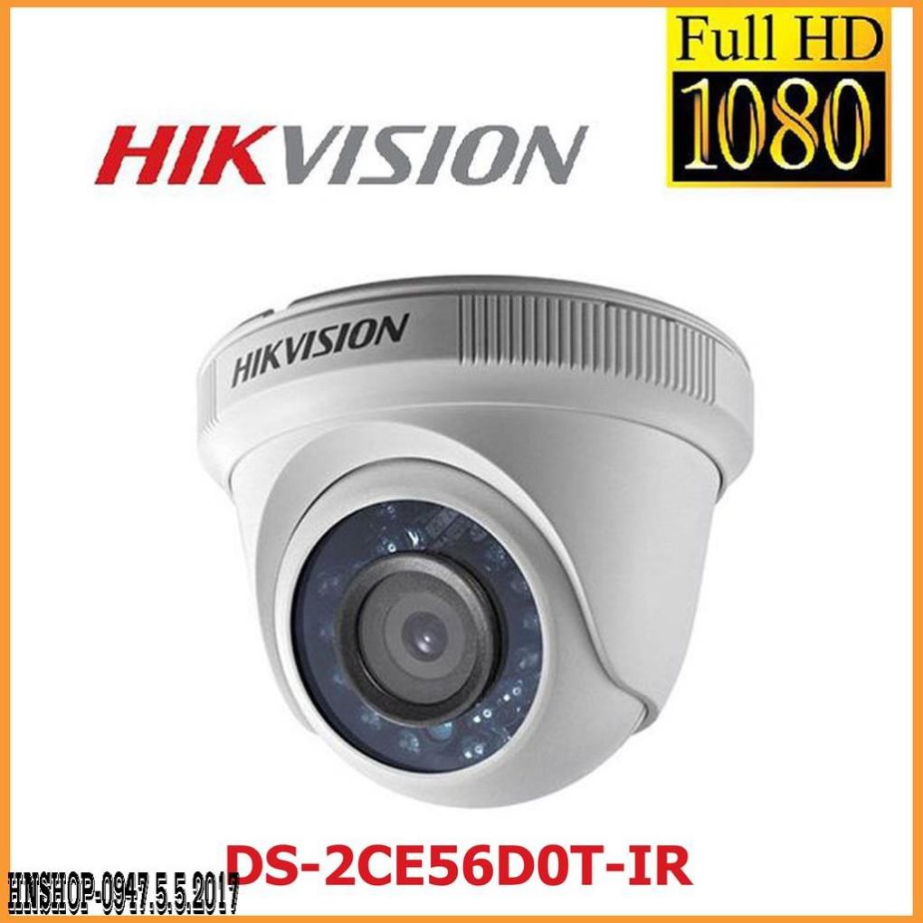 Camera HDTVI Dome 2.0MP Hikvision DS-2CE56D0T-IR(C) Vỏ Sắt, Full HD Giá Rẻ