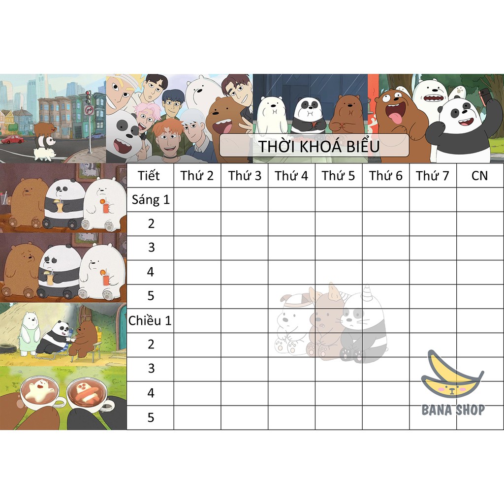 Thời khoá biểu We Bare Bears Chúng tôi đơn giản là gấu