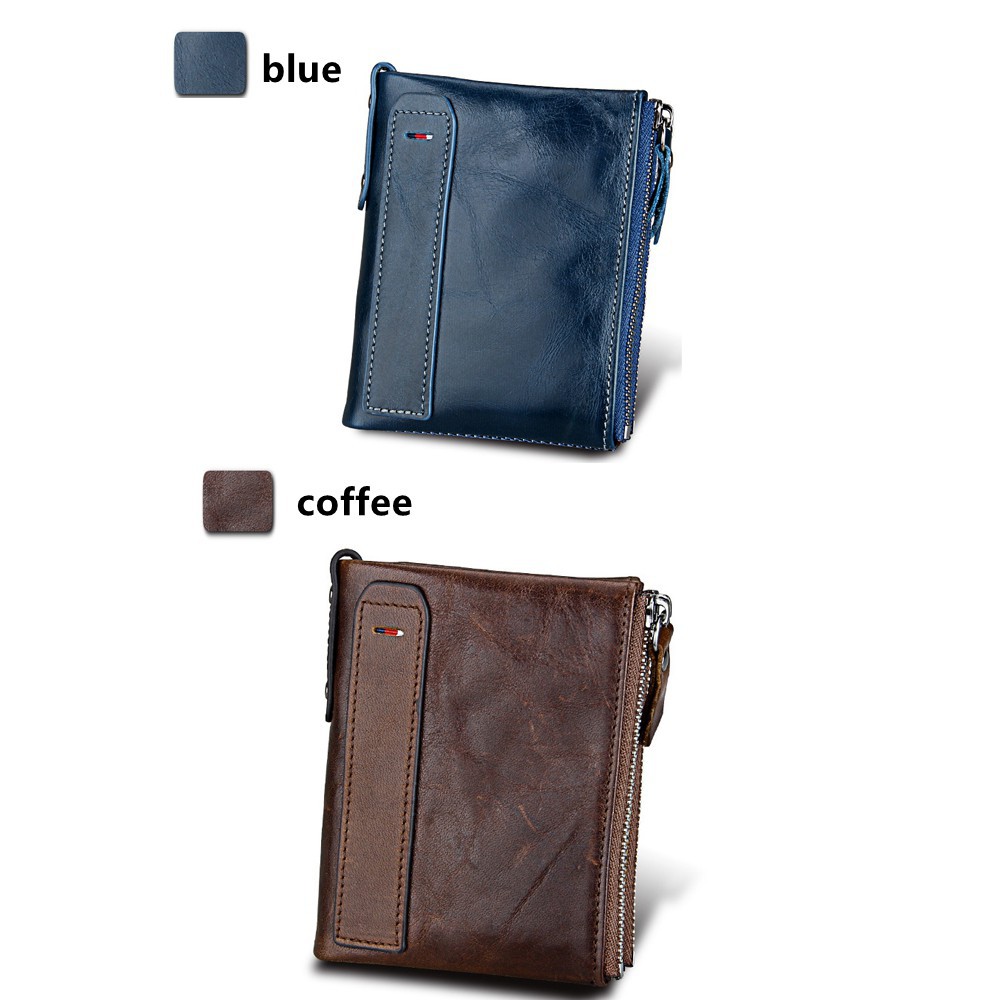 Ví da bò dáng ngắn thời trang cho nam