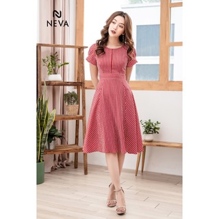 Đầm xoè công sở đẹp có phối ren nntp